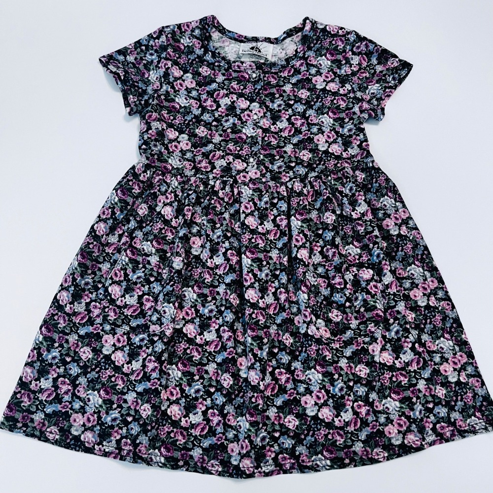Vintage Bebe Blond Girls Floral Dress Size 6X Made in USA